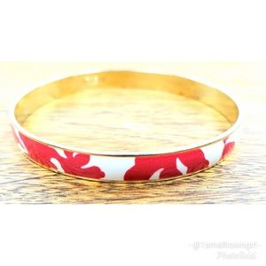 J. Crew hibiscus bangle bracelet red/white/gold